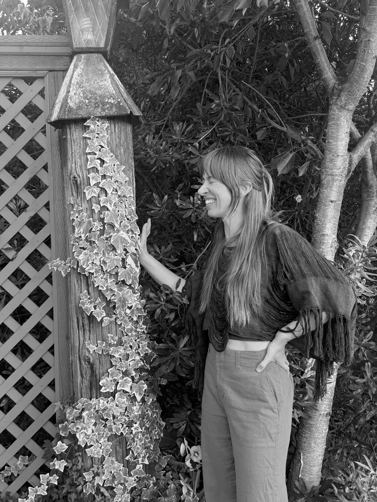 Wilder Walker, somatic guide Seattle, in a garden